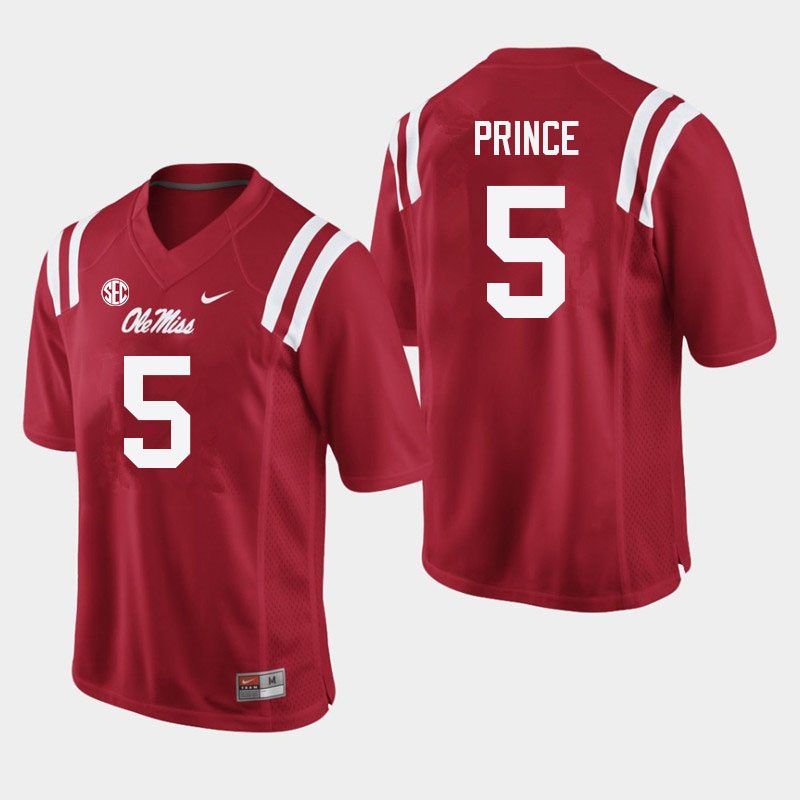 Deantre Prince Ole Miss Rebels NCAA Men's Red #5 Stitched Limited College Football Jersey OAW6758DZ